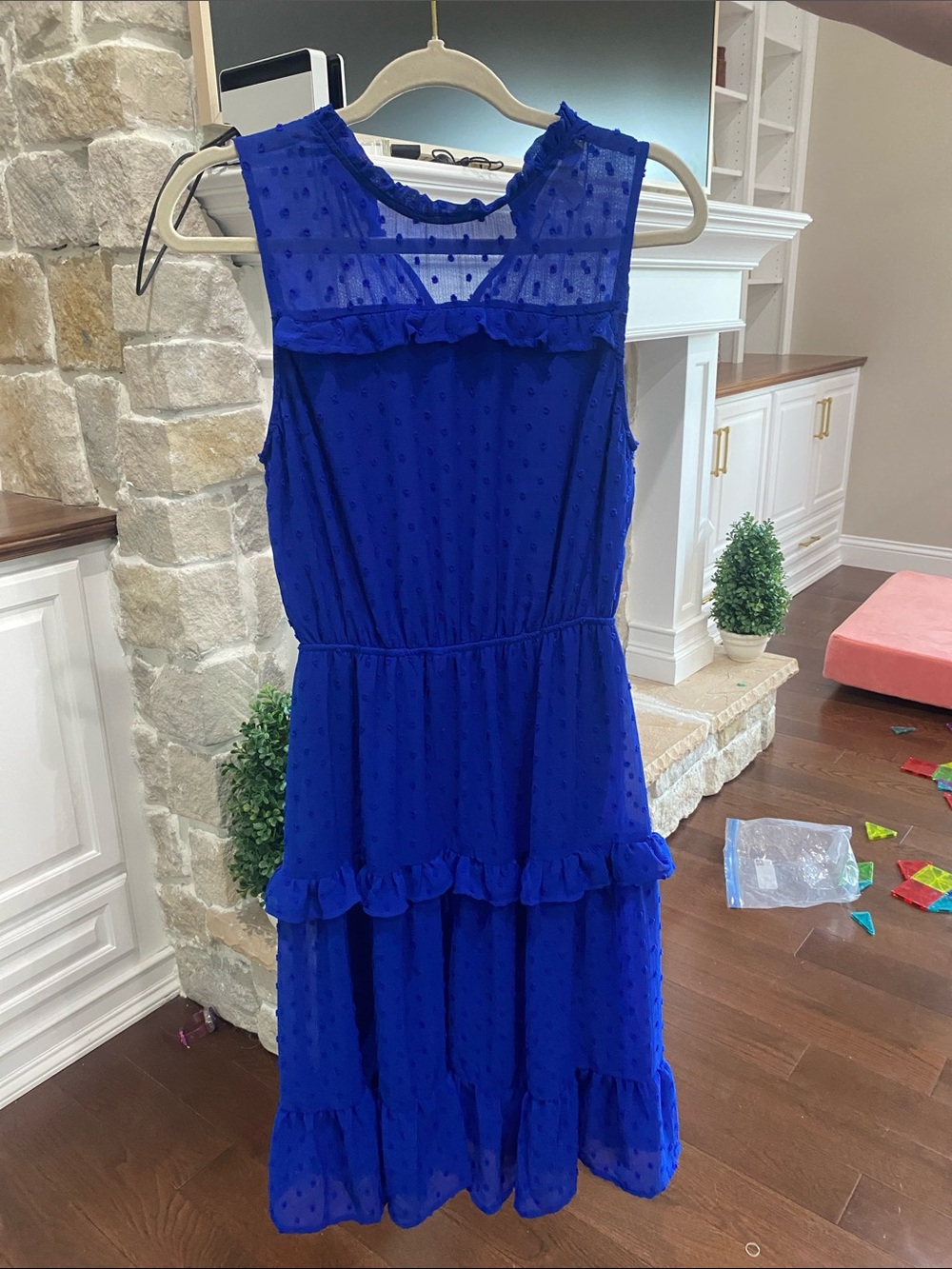 Monteau Royal Blue Sleeveless Ruffle Tiered Dress